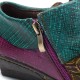 SOCOFY Printing Splicing Plant Pattern Hook Loop Flat Leather Shoes SOCOFY Printing Splicing Plant Pattern Hook Loop Flat Leather Shoes