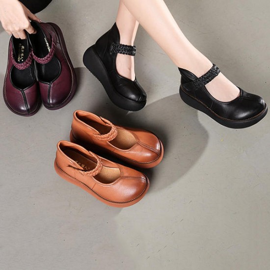 SOCOFY Soft Flat Leather Loafers SOCOFY Soft Flat Leather Loafers