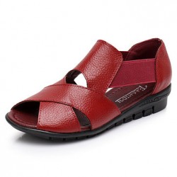 Women Genuine Leather Casual Flat Sandals