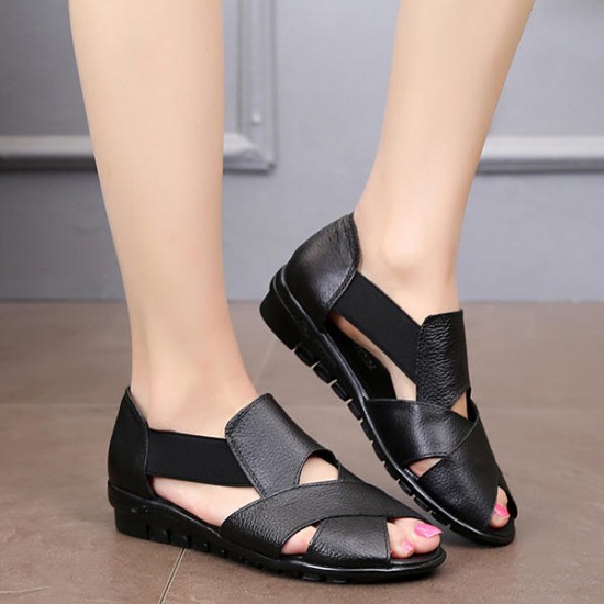 Women Genuine Leather Casual Flat Sandals Women Genuine Leather Casual Flat Sandals