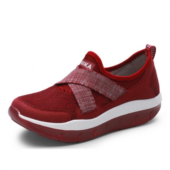 Women Elastic Band Platform Comfortable Mesh Sneakers Women Elastic Band Platform Comfortable Mesh Sneakers