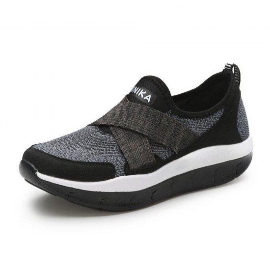 Women Elastic Band Platform Comfortable Mesh Sneakers Women Elastic Band Platform Comfortable Mesh Sneakers