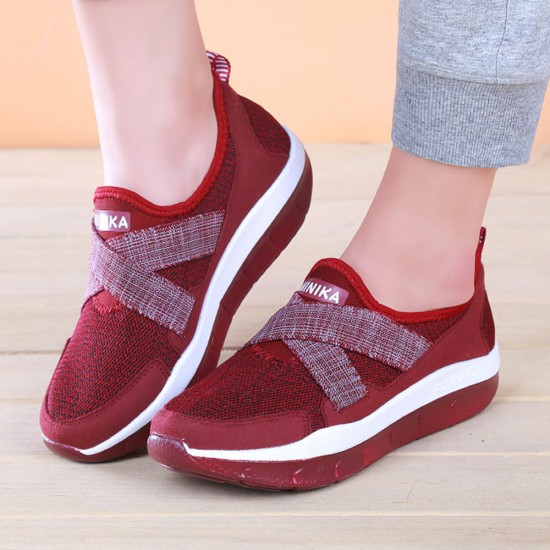 Women Elastic Band Platform Comfortable Mesh Sneakers Women Elastic Band Platform Comfortable Mesh Sneakers