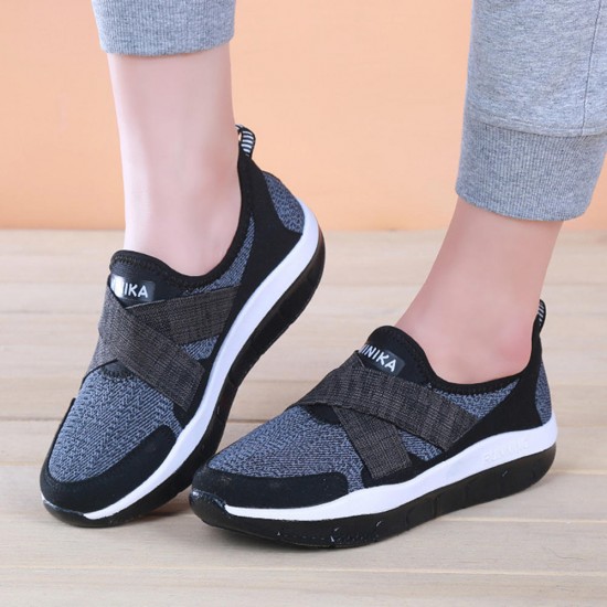 Women Elastic Band Platform Comfortable Mesh Sneakers Women Elastic Band Platform Comfortable Mesh Sneakers