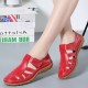 Leather Hollow Soft Hook Loop Causal Flat Sandals Leather Hollow Soft Hook Loop Causal Flat Sandals