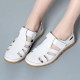 Leather Hollow Soft Hook Loop Causal Flat Sandals Leather Hollow Soft Hook Loop Causal Flat Sandals