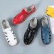 Leather Hollow Soft Hook Loop Causal Flat Sandals Leather Hollow Soft Hook Loop Causal Flat Sandals