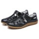 Leather Hollow Soft Hook Loop Causal Flat Sandals Leather Hollow Soft Hook Loop Causal Flat Sandals