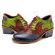 SOCOFY Handmade Stitching Lace Up Genuine Leather Flats Shoes SOCOFY Handmade Stitching Lace Up Genuine Leather Flats Shoes