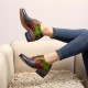SOCOFY Handmade Stitching Lace Up Genuine Leather Flats Shoes SOCOFY Handmade Stitching Lace Up Genuine Leather Flats Shoes