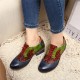 SOCOFY Handmade Stitching Lace Up Genuine Leather Flats Shoes SOCOFY Handmade Stitching Lace Up Genuine Leather Flats Shoes