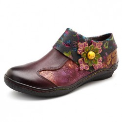 SOCOFY Pattern Leather Casual  Flats