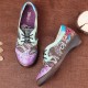 Vintage Large Size Women Stitching Casual Leather Flats Vintage Large Size Women Stitching Casual Leather Flats