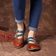 SOCOFY Hook Loop Genuine Leather Pattern Flat Sandals SOCOFY Hook Loop Genuine Leather Pattern Flat Sandals
