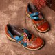 SOCOFY Hook Loop Genuine Leather Pattern Flat Sandals SOCOFY Hook Loop Genuine Leather Pattern Flat Sandals