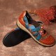 SOCOFY Hook Loop Genuine Leather Pattern Flat Sandals SOCOFY Hook Loop Genuine Leather Pattern Flat Sandals