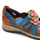 SOCOFY Hook Loop Genuine Leather Pattern Flat Sandals SOCOFY Hook Loop Genuine Leather Pattern Flat Sandals