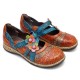 SOCOFY Hook Loop Genuine Leather Pattern Flat Sandals SOCOFY Hook Loop Genuine Leather Pattern Flat Sandals