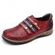SOCOFY Retro Hook Loop Round Toe Genuine Leather Flats SOCOFY Retro Hook Loop Round Toe Genuine Leather Flats
