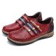 SOCOFY Retro Hook Loop Round Toe Genuine Leather Flats SOCOFY Retro Hook Loop Round Toe Genuine Leather Flats