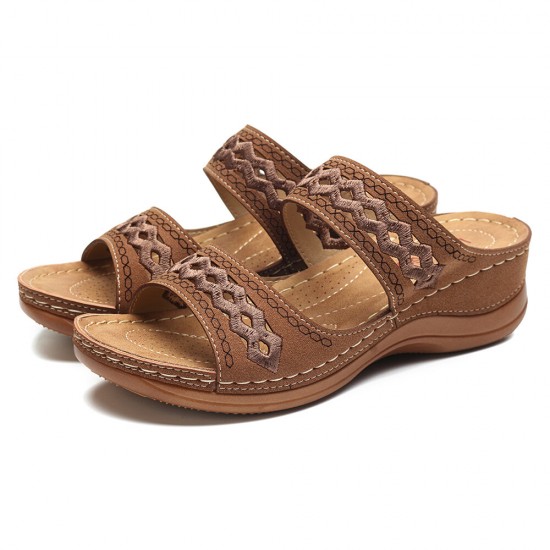 LOSTISY Handmade Stitching Hollow Casual Comfy Sandals LOSTISY Handmade Stitching Hollow Casual Comfy Sandals
