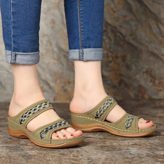 LOSTISY Handmade Stitching Hollow Casual Comfy Sandals LOSTISY Handmade Stitching Hollow Casual Comfy Sandals