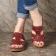 LOSTISY Women Comfy Hollow Out Hook Loop Wedges Sandals LOSTISY Women Comfy Hollow Out Hook Loop Wedges Sandals