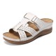 LOSTISY Women Comfy Hollow Out Hook Loop Wedges Sandals LOSTISY Women Comfy Hollow Out Hook Loop Wedges Sandals