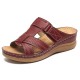 LOSTISY Women Comfy Hollow Out Hook Loop Wedges Sandals LOSTISY Women Comfy Hollow Out Hook Loop Wedges Sandals