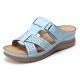 LOSTISY Women Comfy Hollow Out Hook Loop Wedges Sandals LOSTISY Women Comfy Hollow Out Hook Loop Wedges Sandals