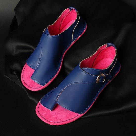 Large Size Splicing Pure Color Flat Sandals For Women Large Size Splicing Pure Color Flat Sandals For Women