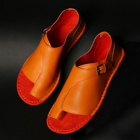 Large Size Splicing Pure Color Flat Sandals For Women Large Size Splicing Pure Color Flat Sandals For Women