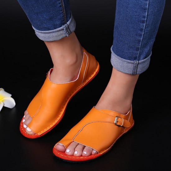 Large Size Splicing Pure Color Flat Sandals For Women Large Size Splicing Pure Color Flat Sandals For Women