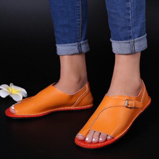 Large Size Splicing Pure Color Flat Sandals For Women Large Size Splicing Pure Color Flat Sandals For Women