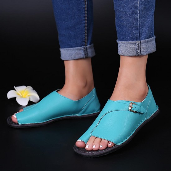 Large Size Splicing Pure Color Flat Sandals For Women Large Size Splicing Pure Color Flat Sandals For Women