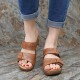 LOSTISY Large Size Casual Hook Loop Wedge Sandals LOSTISY Large Size Casual Hook Loop Wedge Sandals