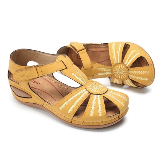 LOSTISY Women Wedges Shoes Splicing Casual Comfy Sandals LOSTISY Women Wedges Shoes Splicing Casual Comfy Sandals