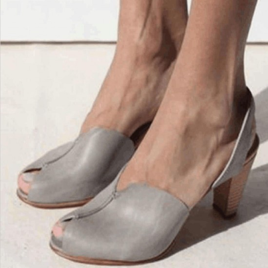 Large Size Women Fashion Soft Fish Mouth Heeled Sandals Large Size Women Fashion Soft Fish Mouth Heeled Sandals