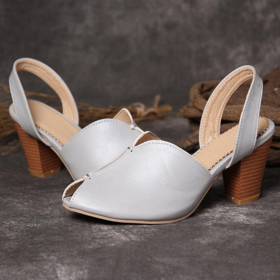 Large Size Women Fashion Soft Fish Mouth Heeled Sandals Large Size Women Fashion Soft Fish Mouth Heeled Sandals
