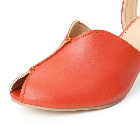 Large Size Women Fashion Soft Fish Mouth Heeled Sandals Large Size Women Fashion Soft Fish Mouth Heeled Sandals