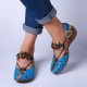 Socofy Women Retro Print Patchwork Pumps Socofy Women Retro Print Patchwork Pumps
