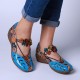 Socofy Women Retro Print Patchwork Pumps Socofy Women Retro Print Patchwork Pumps
