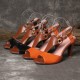 Women Plus Size Color Splicing Peep Toe Casual Summer Heeled Sandals Women Plus Size Color Splicing Peep Toe Casual Summer Heeled Sandals