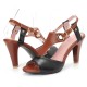 Women Plus Size Color Splicing Peep Toe Casual Summer Heeled Sandals Women Plus Size Color Splicing Peep Toe Casual Summer Heeled Sandals