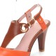 Women Plus Size Color Splicing Peep Toe Casual Summer Heeled Sandals Women Plus Size Color Splicing Peep Toe Casual Summer Heeled Sandals