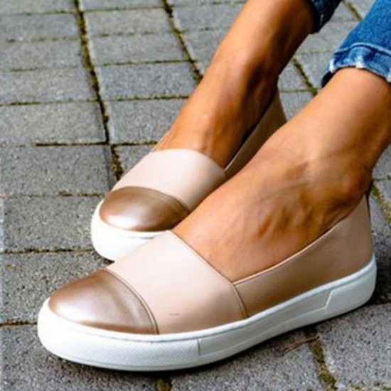 Women Casual Pure Color Stitching Flats Women Casual Pure Color Stitching Flats
