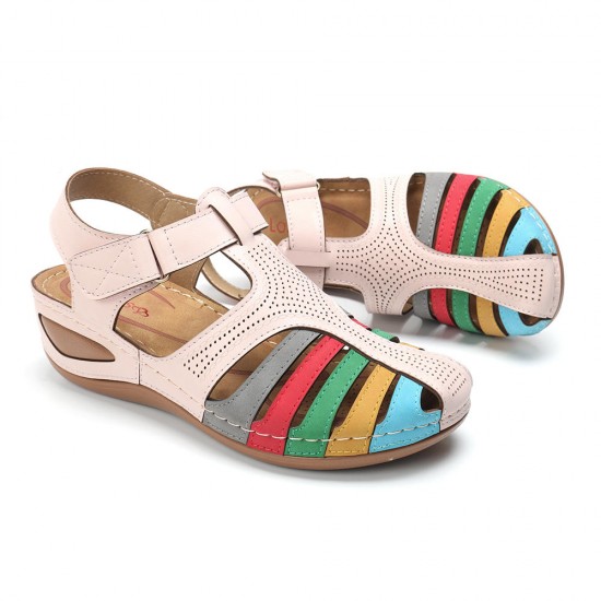 LOSTISY Women Lightweight Hollow Out Soft Sole Sandals LOSTISY Women Lightweight Hollow Out Soft Sole Sandals