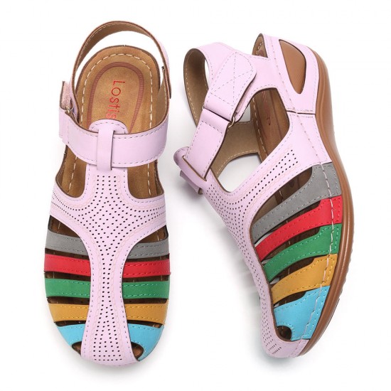 LOSTISY Women Lightweight Hollow Out Soft Sole Sandals LOSTISY Women Lightweight Hollow Out Soft Sole Sandals