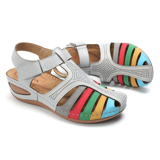 LOSTISY Women Lightweight Hollow Out Soft Sole Sandals LOSTISY Women Lightweight Hollow Out Soft Sole Sandals