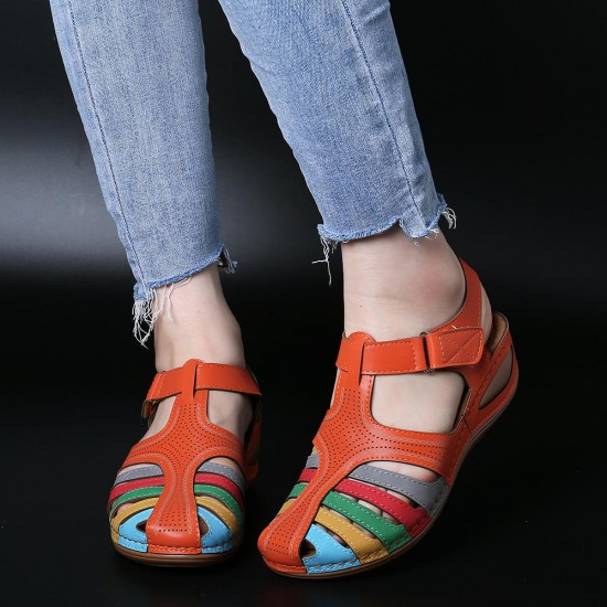 LOSTISY Women Lightweight Hollow Out Soft Sole Sandals LOSTISY Women Lightweight Hollow Out Soft Sole Sandals